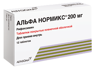 Альфа Нормикс таб п/пл/о 200мг N12 (Альфасигма)