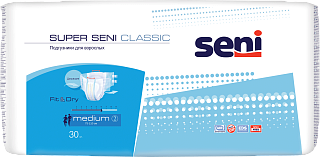 Сени Подгузники д/взр Super Seni Classic Medium N30 (ТЗМО)