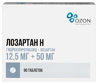 Лозартан-Н таб п/пл/о 12,5мг+50мг N90 (Озон)