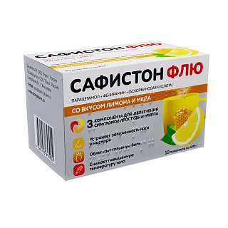 Сафистон Флю пор лимон/мед N10 (Озон)