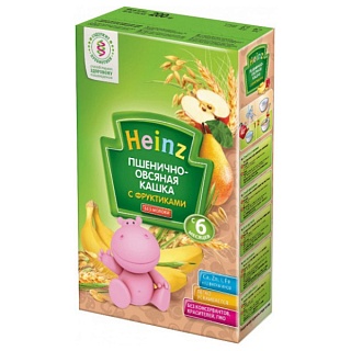 Хайнц каша б/мол пшеница/овсянка/фруктики 200г (Хайнц)